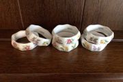 6 Very Pretty Floral China Napkin Rings