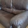3 seater brown leather sofa Image 3