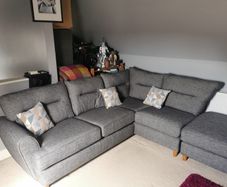 Corner Sofa with Matching Moveable Footstool from EZ Living Naas, Excellent Condition