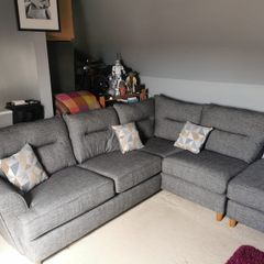 Corner Sofa with Matching Moveable Footstool from EZ Living Naas, Excellent Condition