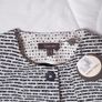 Marie Mero White Navy Textured Cropped Jacket 10UK/38EU Image 6