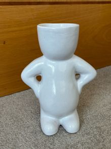 white ceramic "Air Head" planter