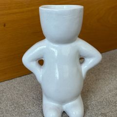 white ceramic "Air Head" planter
