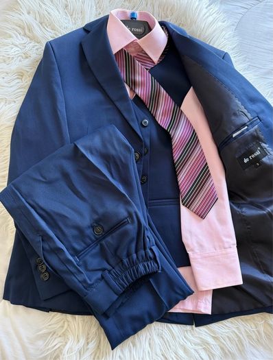 De Rossi 3 piece communion suit includes shirt and tie age 9 years