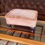 Vintage Low Square Dusty Pink Footstool 1980s Chic with Tassel Border Image 2