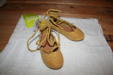 NEW NEXT baby girl occasion ochre shoes size 5 BRAND NEW