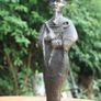 Vintage Egyptian  Figure of Osiris 10" (made of some metal, a few cracks visible in the photos, mounted on a marble base) Image 4