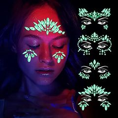 Halloween,Luminous Rhinestone,Party Glowing Face Sticker