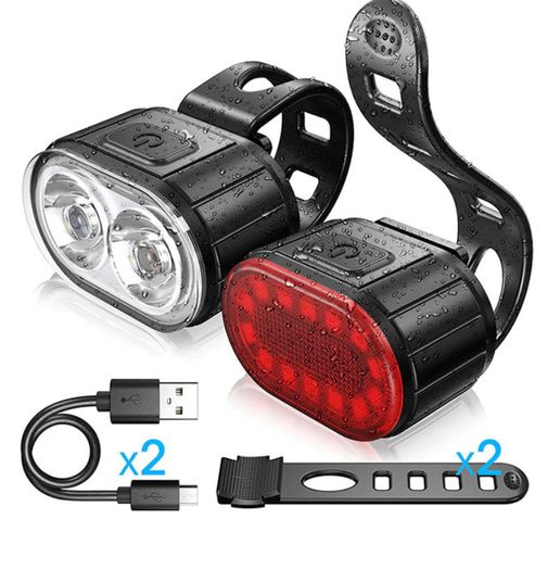 Cycling Bicycle Front Rear Light Set Bike USB Charge Headlight Light MTB Waterproof Taillight LED Lantern Bicycle Accessories