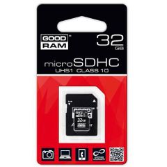 32Gb UHS-1 Class10 80MBs/sec Micro SDHC Memory Card GoodRam Secure Digital + SD Adapter LIFETIME WARRANTY!