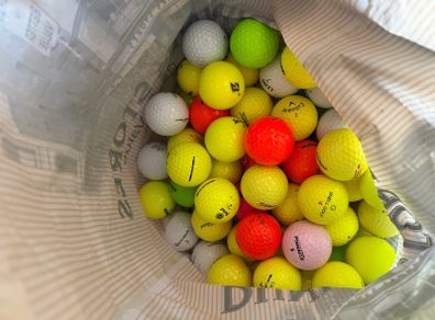golf balls x 50 coloured top flight seed pinnacle callaway  titleist
