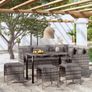 5 Piece L-shaped Couch Sofa Set with Cushions Poly Rattan Grey (FREE POSTAGE) Image 6