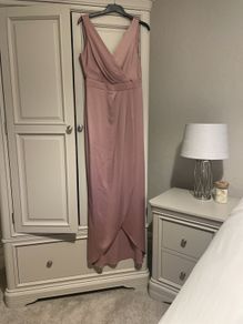 Fabia high back gown dusty rose size med (belts to match included)
