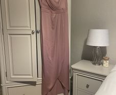 Fabia high back gown dusty rose size med (belts to match included)