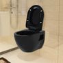 Wall-Hung Toilet with Concealed Cistern Ceramic Black Image 2
