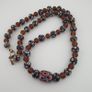 Antique Venetian African Style Skunk Eyes & Brown Glass Beads Necklace Image 3