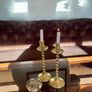 Vintage Brass Single Barley Twist Candlesticks Pair Spiral Candle Holders Image 4