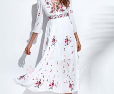 Floral-Long-Sleeve-Maxi-Elegant-Dress-size S/M