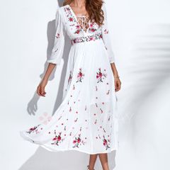 Floral-Long-Sleeve-Maxi-Elegant-Dress-size S/M