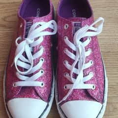 Converse Chuck Taylor All Star Low Violet Pink Glitter Sneakers - Junior US 5.5 / UK 5 / EUR 38