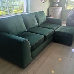 long 3 seater  couch  with foot stool to match