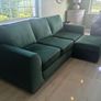 long 3 seater  couch  with foot stool to match Image 2