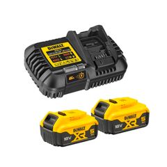 DeWalt 18v XR 2 x 5Ah Batteries and Fast Charger Pack