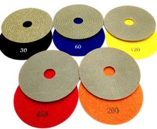 Electroplated Diamond Polishing Pads 100mm, 4''. 5PC SET