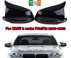 2X Rear Wing Mirror Cover Cap Gloss Black For BMW F10 F11 F18 2010-2013 M Style