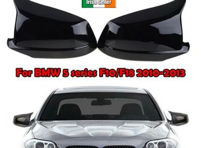 2X Rear Wing Mirror Cover Cap Gloss Black For BMW F10 F11 F18 2010-2013 M Style