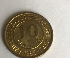 1986 Peru coin 10 Centimos