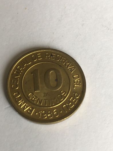 1986 Peru coin 10 Centimos