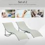 Set of 2 S-shaped Foldable Lounge Chair Sun Lounger Reclining Outdoor Chair for Patio Beach Garden, Beige Image 5