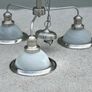 Bistro Ceiling Light, Satin Silver, - 3 bulb Image 2