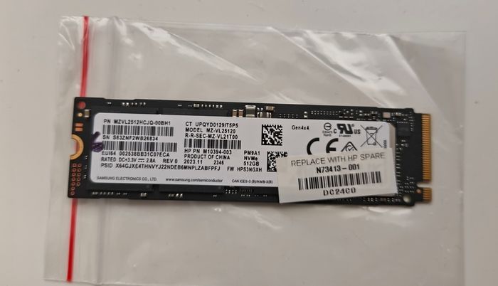 512GB Nvme Ssd Samsung M.2 2280 Pcie 4.0 X4 6200/4700mb/s 300TBW