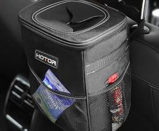 NEW SALE | Car Bin, Leak-Proof Car Bin for Tidy Use, Foldable and Waterproof Car Accessories for Interior, Multipurpose Rubbish Bin with Lid, Adjustable Straps and Multiple Pockets