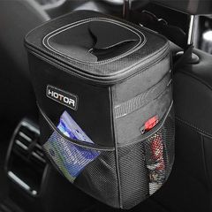 NEW SALE | Car Bin, Leak-Proof Car Bin for Tidy Use, Foldable and Waterproof Car Accessories for Interior, Multipurpose Rubbish Bin with Lid, Adjustable Straps and Multiple Pockets