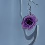 Hybrid Tea Deep Purple Rose Earrings Image 4