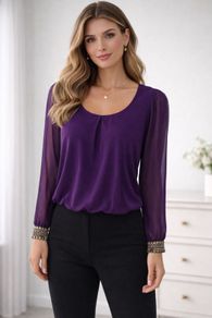 Gorgeous Purple Embellished Top: Size 8 (Also fit size 10)