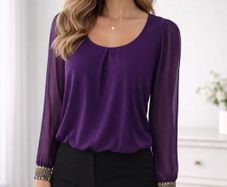Gorgeous Purple Embellished Top: Size 8 (Also fit size 10)