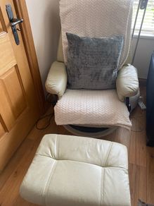 armchair with massage system and stool