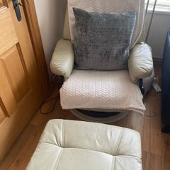 armchair with massage system and stool