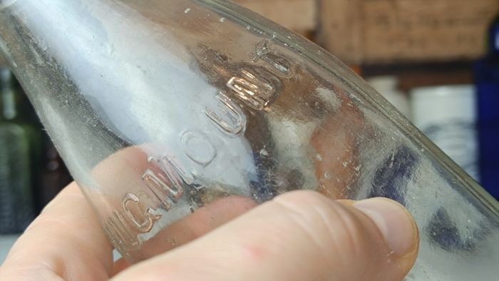 504 - Vintage Clear Glass Cork Top Collectible Decorative Springmount Milk Bottle