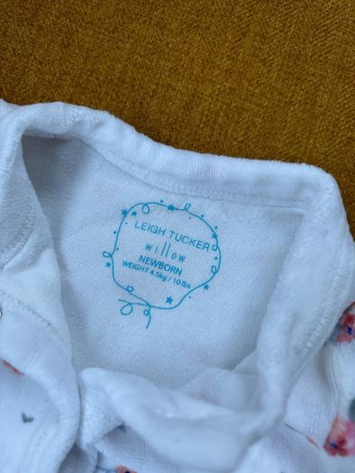 Leigh Tucker floral fleece sleep suit newborn baby girl