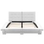 Bed Frame White Faux Leather 135x190 cm Image 6
