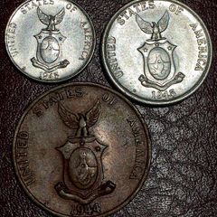 Philippines 3 Coins 2 Silver one brass