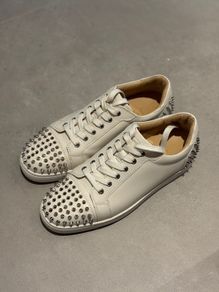 Christian Louboutin Louis Junior Spikes OffWhite/Silver Size 43.5