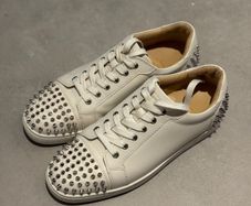 Christian Louboutin Louis Junior Spikes OffWhite/Silver Size 43.5