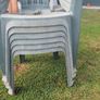 green plastic garden dining chairs Image 3