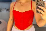 Primark Women's Red Corset size XS cup UK34A EU75A Free post